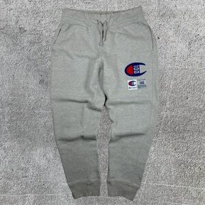 Men’s Champion Grey Joggers Embroidered Logo Size Large